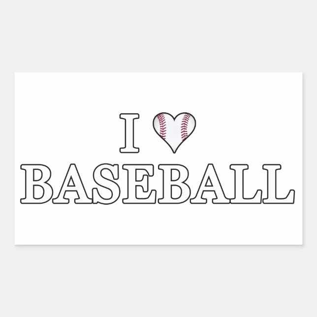 I Love Baseball Sticker (Front)