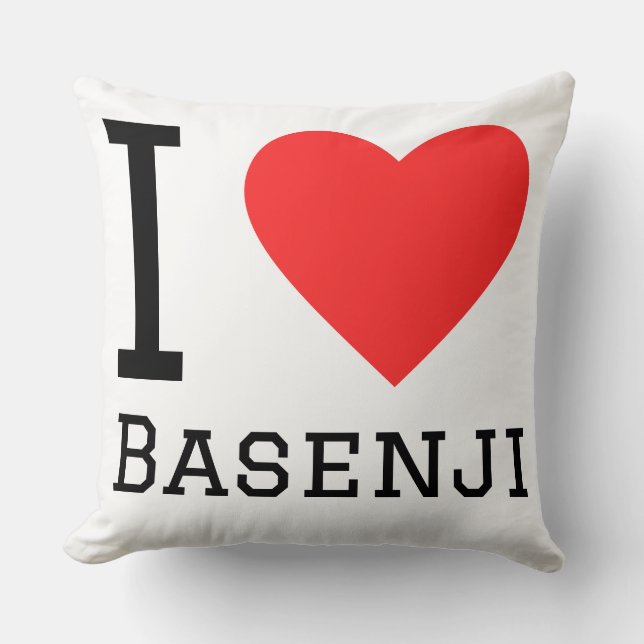 I love basenji  throw pillow (Front)