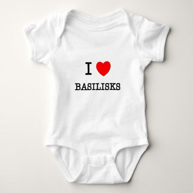 I Love BASILISKS Baby Bodysuit (Front)