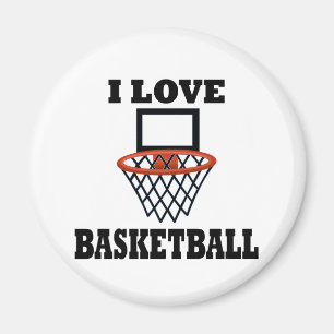 I Love Basket Basketball Magnet