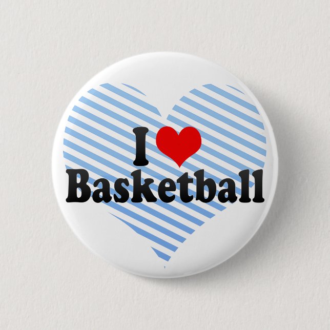 I Love Basketball 2 Inch Round Button (Front)