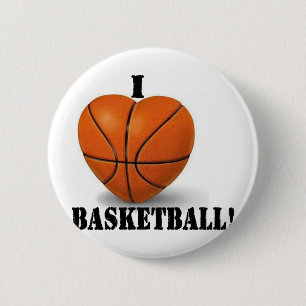 I Love Basketball 2 Inch Round Button