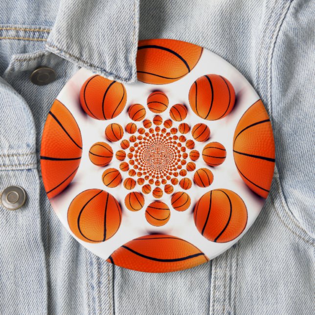 I love basketball 6 inch round button (In Situ)