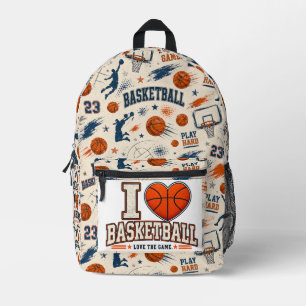 I Love Basketball Backpack   Basketball Player Spo