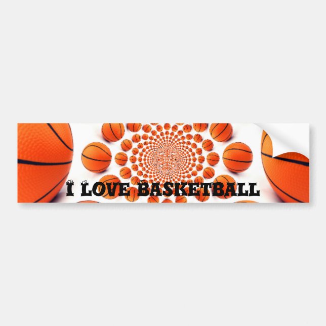 I love basketball bumper sticker (Front)