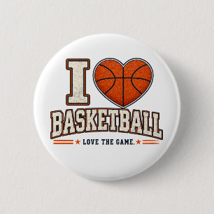 I Love Basketball Button Basketball Dad Pin Fa