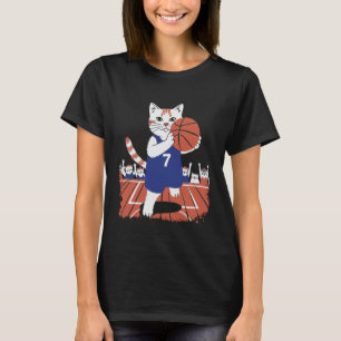 I Love Basketball Cat T-Shirt