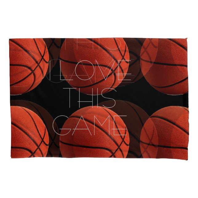I Love Basketball Close-Up Pillowcase (Front)