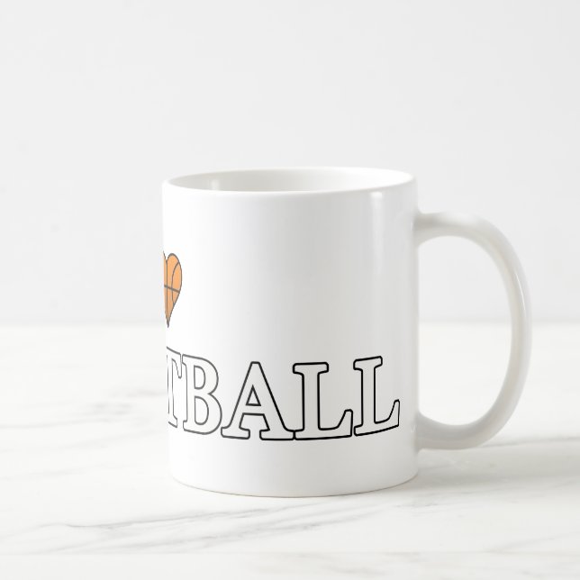 I Love Basketball Coffee Mug (Right)