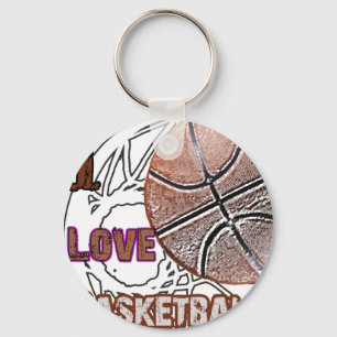 I Love Basketball Defence! Keychain