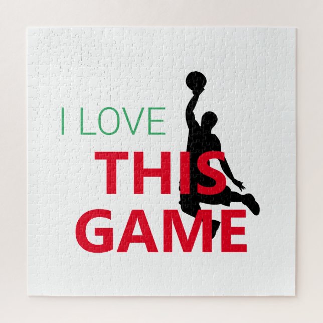 I Love Basketball Game Jigsaw Puzzle (Vertical)