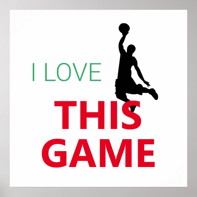 I Love Basketball Game Poster (Front)