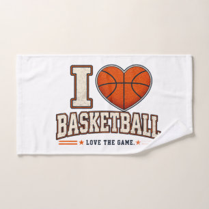 I Love Basketball Hand Towel   Basketball Dad Gift