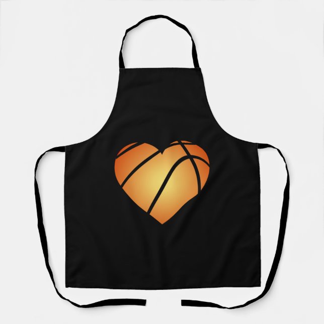 I Love Basketball Heart Valentine's Day Apron (Front)