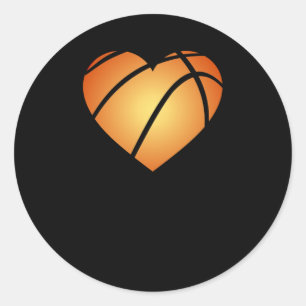I Love Basketball Heart Valentine's Day Classic Round Sticker
