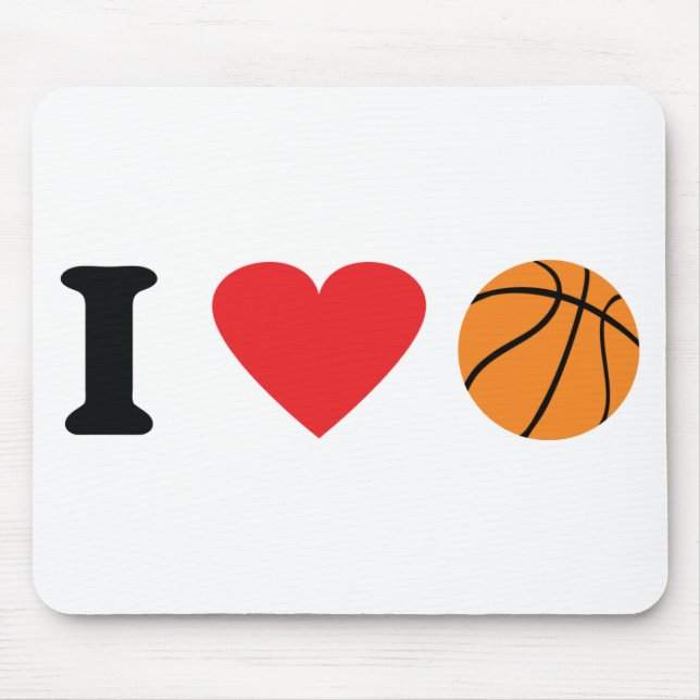 I love basketball icon mouse pad (Front)