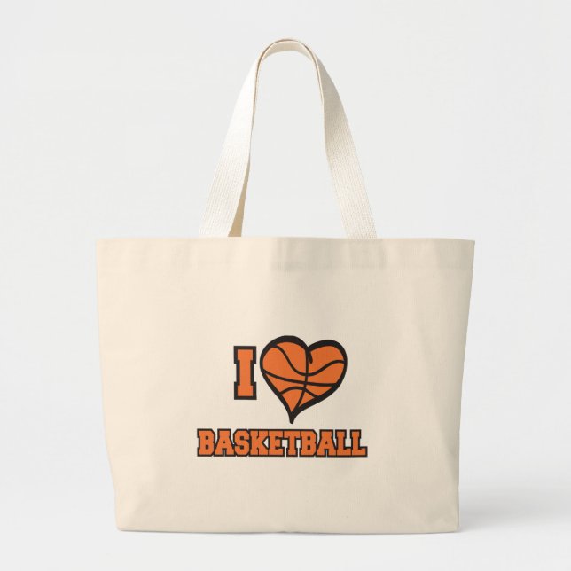 i love basketball large tote bag (Front)