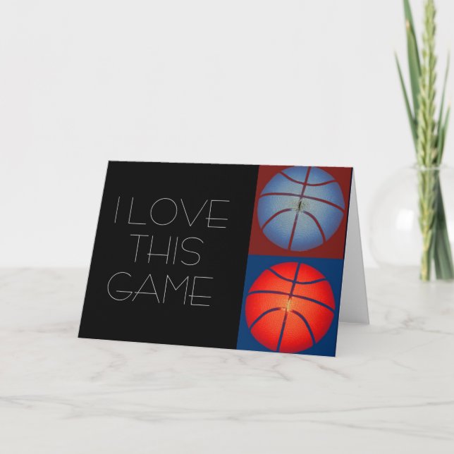 I Love Basketball Pop Art carte de voeux graphique (Devant)