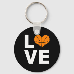 I Love Basketball Sports Athlete Player Gift Keychain