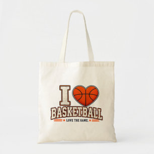 I Love Basketball Tote Bag   Vintage Basketball Sp