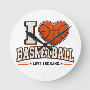 I Love Basketball Wall Clock   Basketball Dad Gift
