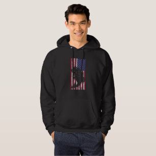 I love Bass Fishing American Flag Patriotic Fish Hoodie
