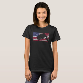 I love Bass Fishing American Flag Patriotic Fish T-Shirt
