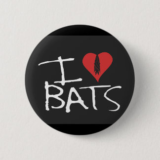 I  love bats black button