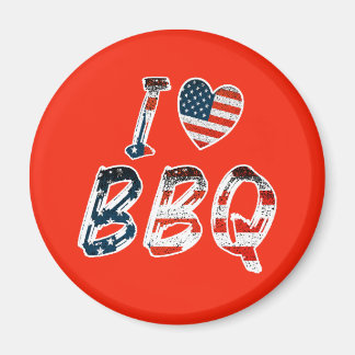 I Love BBQ, American Patriotic Magnet