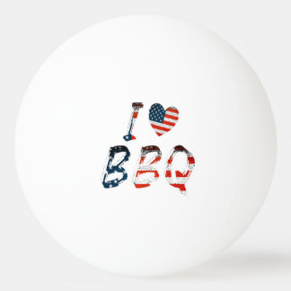 I Love BBQ, American Patriotic Ping Pong Ball