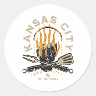 I Love Bbq Apparel And Tees Uni-adult Kansas City Classic Round Sticker
