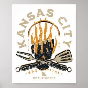 I Love Bbq Apparel And Tees Uni-adult Kansas City  Poster
