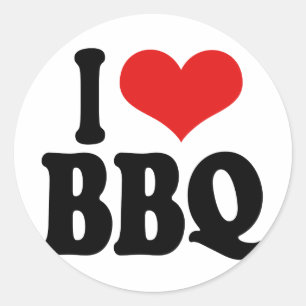 I Love BBQ Classic Round Sticker