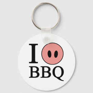 I Love BBQ Keychain