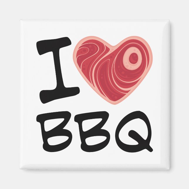 I Love BBQ Magnet (Front)