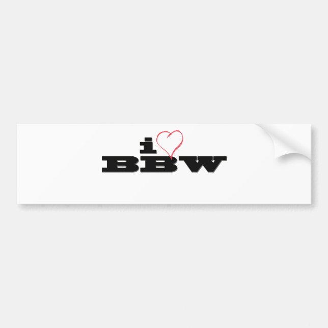 I Love BBW Bumper Sticker (Front)