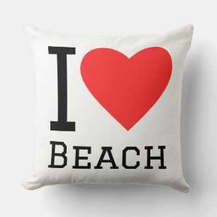 I love beach throw pillow