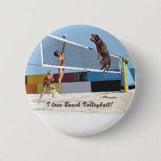 I love beach volleyball 2 inch round button