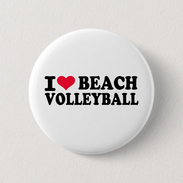 I love Beach Volleyball 2 Inch Round Button (Front)