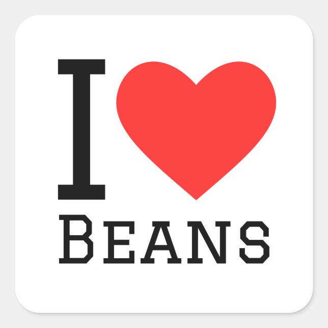 I love beans square sticker (Front)