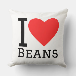 I love beans throw pillow