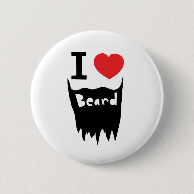 I love beard 2 inch round button (Front)