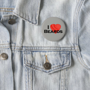 I Love Beards Pin Back Button