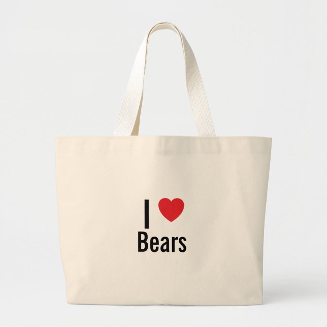 I love Bears Large Tote Bag (Front)