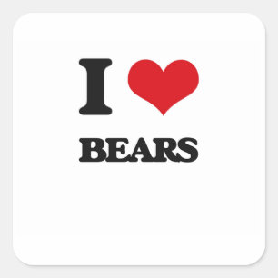 I love Bears Square Sticker