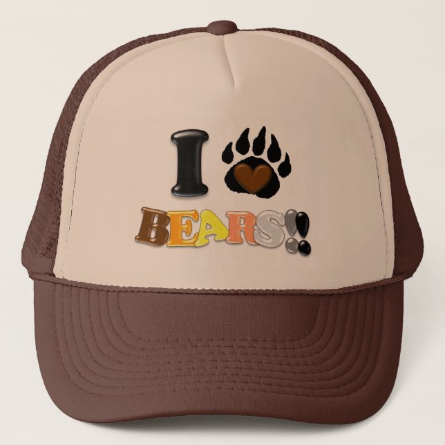 I Love Bears Trucker Hat (Front)