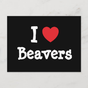I love Beavers heart custom personalized Postcard