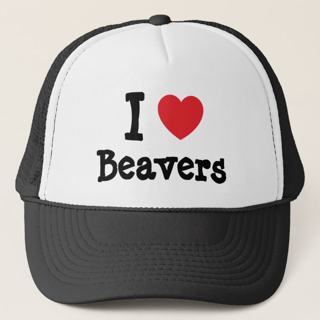 I love Beavers heart custom personalized Trucker Hat (Front)