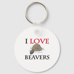 I Love Beavers Keychain