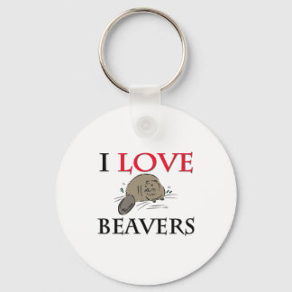 I Love Beavers Keychain